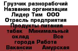 Грузчик-разнорабочий › Название организации ­ Лидер Тим, ООО › Отрасль предприятия ­ Продукты питания, табак › Минимальный оклад ­ 13 000 - Все города Работа » Вакансии   . Амурская обл.,Константиновский р-н